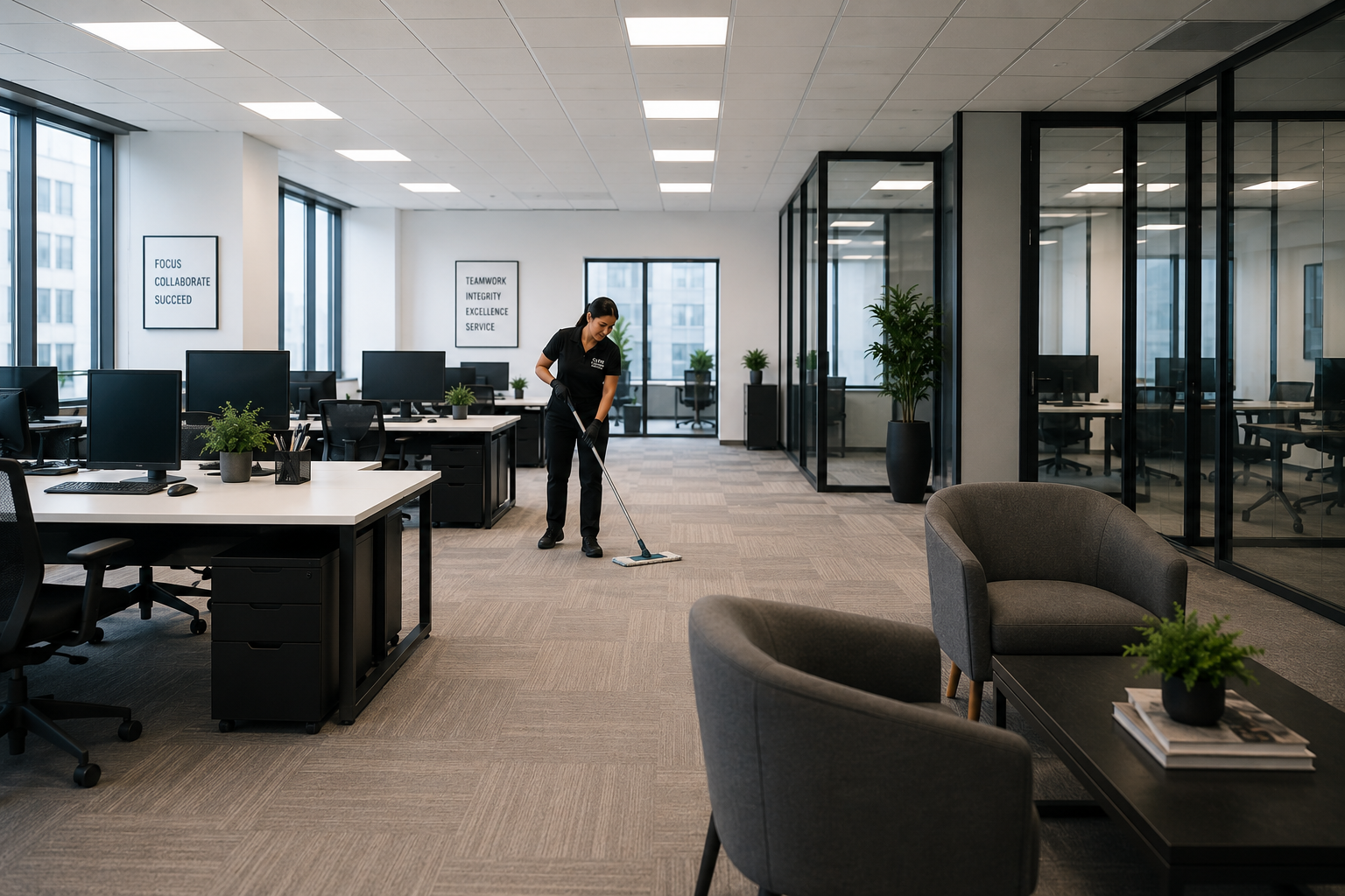 Modern office cleaning